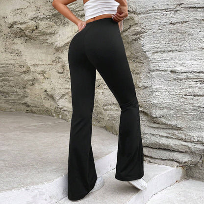 Pantalon de sport décontracté pour femme, pantalon d'été amincissant à taille en V, pantalon bootcut