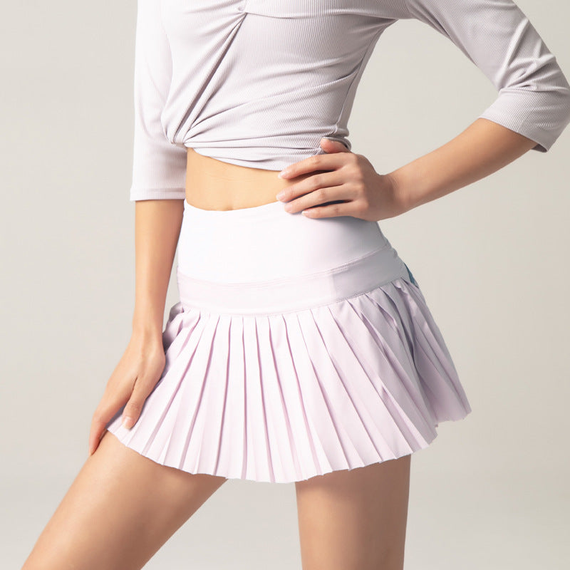 Summer Ultra-Short Pleated Skirt Sports Running Faux Two-Piece Skirt Sports Mini Skirt Tennis Skirt Anti-Exposure