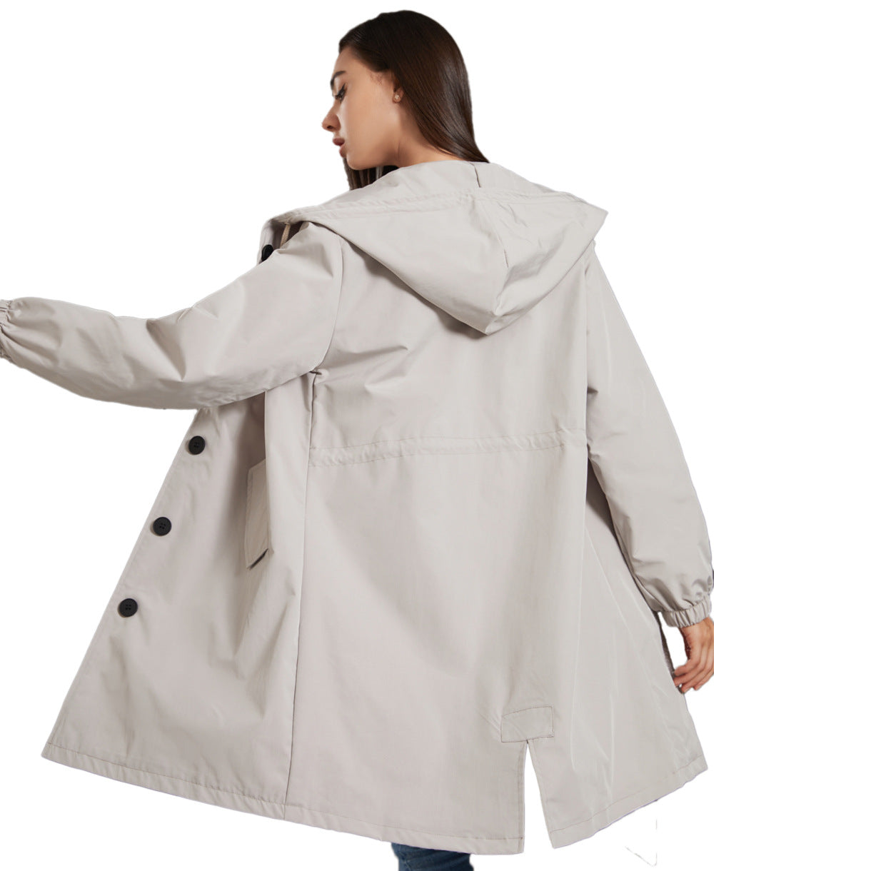 Autumn Winter Waterproof Anorak Women Casual Long Coat Women Loose Plus Size Outdoor Trench Coat