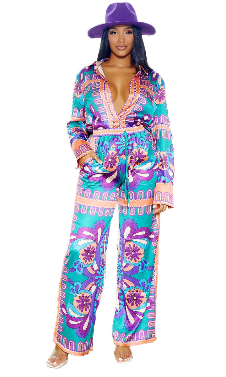 Women's Summer Fashion Printed Two-piece Suit