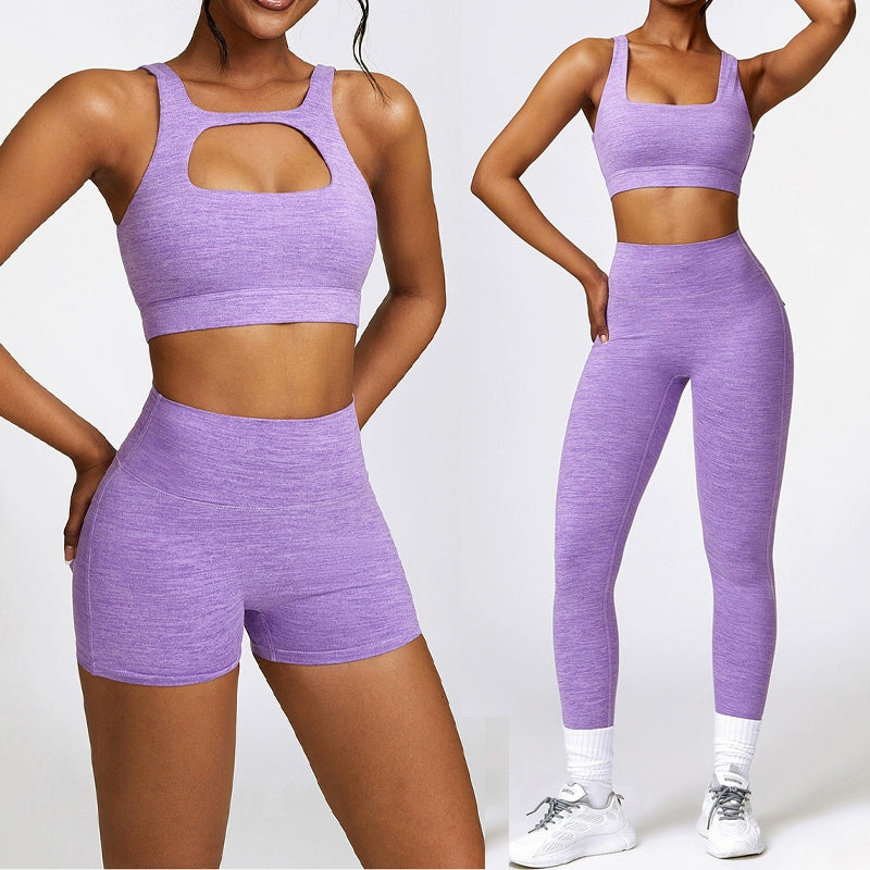 Mode Ponçage Cationique Respirant À Séchage Rapide Costume De Yoga Pour Femmes Mince À La Recherche De Beauté Dos Fitness Sport Body-Hugging Costume Deux Pièces