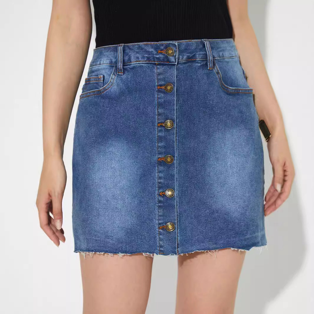 Women Clothing Personalized Design Denim Skirt Skirt