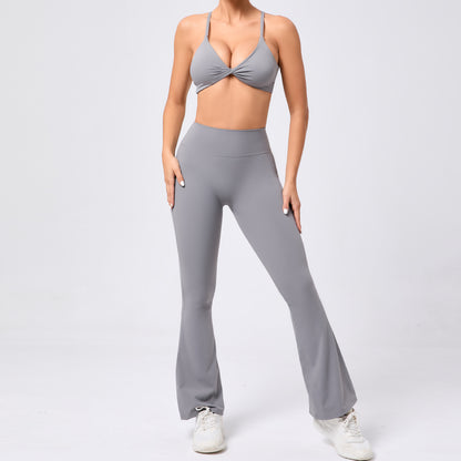 Sujetador ajustable giratorio, ropa de Yoga con espalda ajustada, traje con cuerno de secado rápido, traje de entrenamiento para ejercicio de carrera