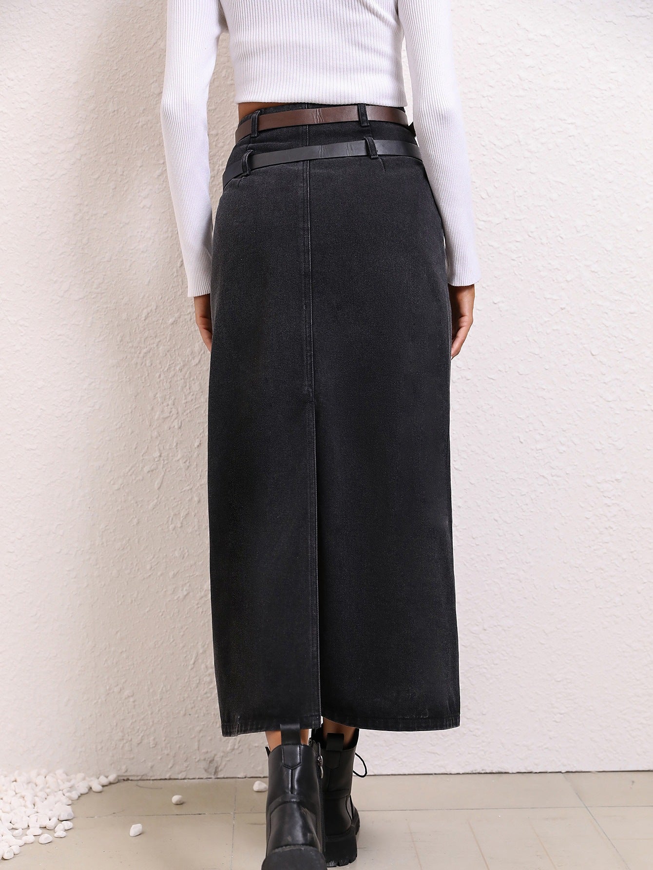 WomenvClothing Casual Trendy Comfortable Slimming A line Denim Skirt