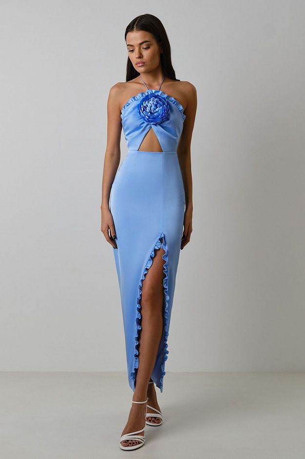 Robe d'été Sexy à fleurs, coupe poitrine, Maxi, Slim, bustier tubulaire, robe nouée