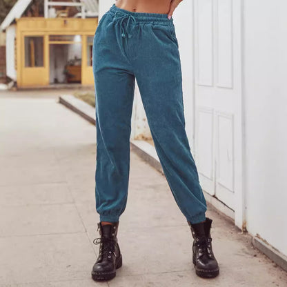 Women Clothing Casual Corduroy Trousers Autumn Winter