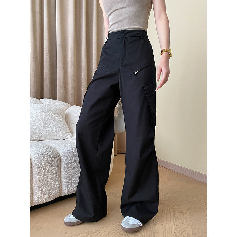 Early Autumn Tooling Pocket Straight Casual Wide Leg Pant