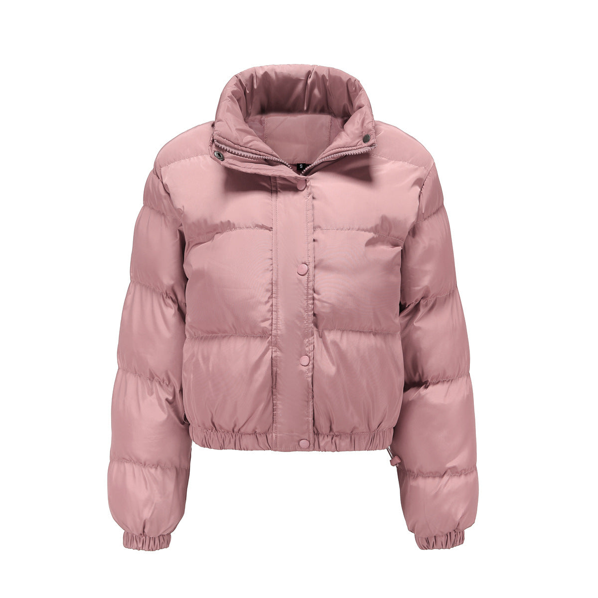 Automne Hiver Femmes Vêtements Veste Courte En Coton Femmes À Manches Longues Col Haut Manteau Chaud Lâche Décontracté Vêtements Rembourrés En Coton