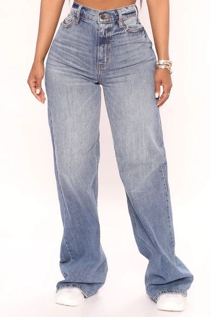 Ropa de mujer Denim holgado holgado Hip Hop Street mujeres pantalones vaqueros de pierna ancha