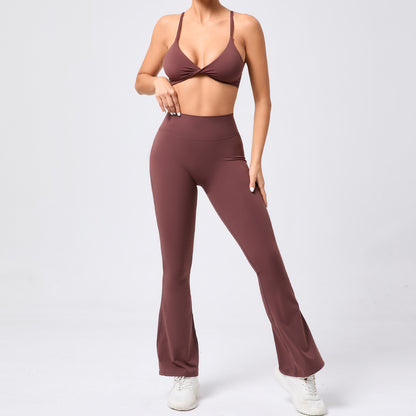 Sujetador ajustable giratorio, ropa de Yoga con espalda ajustada, traje con cuerno de secado rápido, traje de entrenamiento para ejercicio de carrera