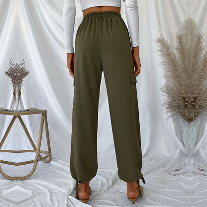 Autumn Women Clothing Trousers Solid Color Casual Pants