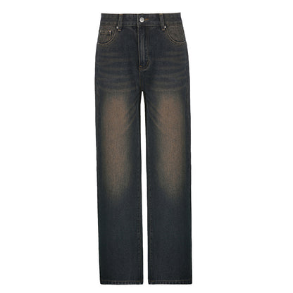 Autumn High Waist Straight Washed Old Jeans Sexy Street Casual Trousers