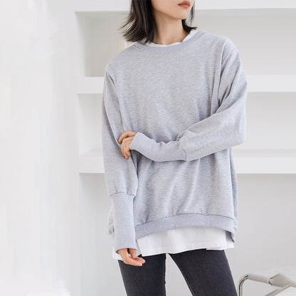 Autumn Winter Loose round Neck Cotton Sweater Women Terry Large Top