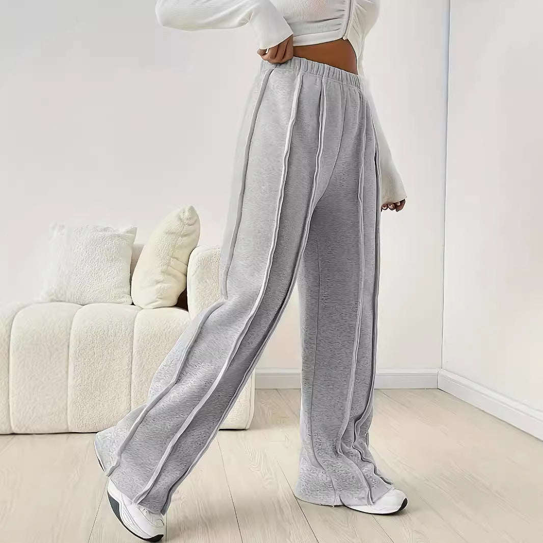 Autumn High Top Sports Sweatpants Loose Straight Office Casual Pants Outdoor All Matching Sports Pants