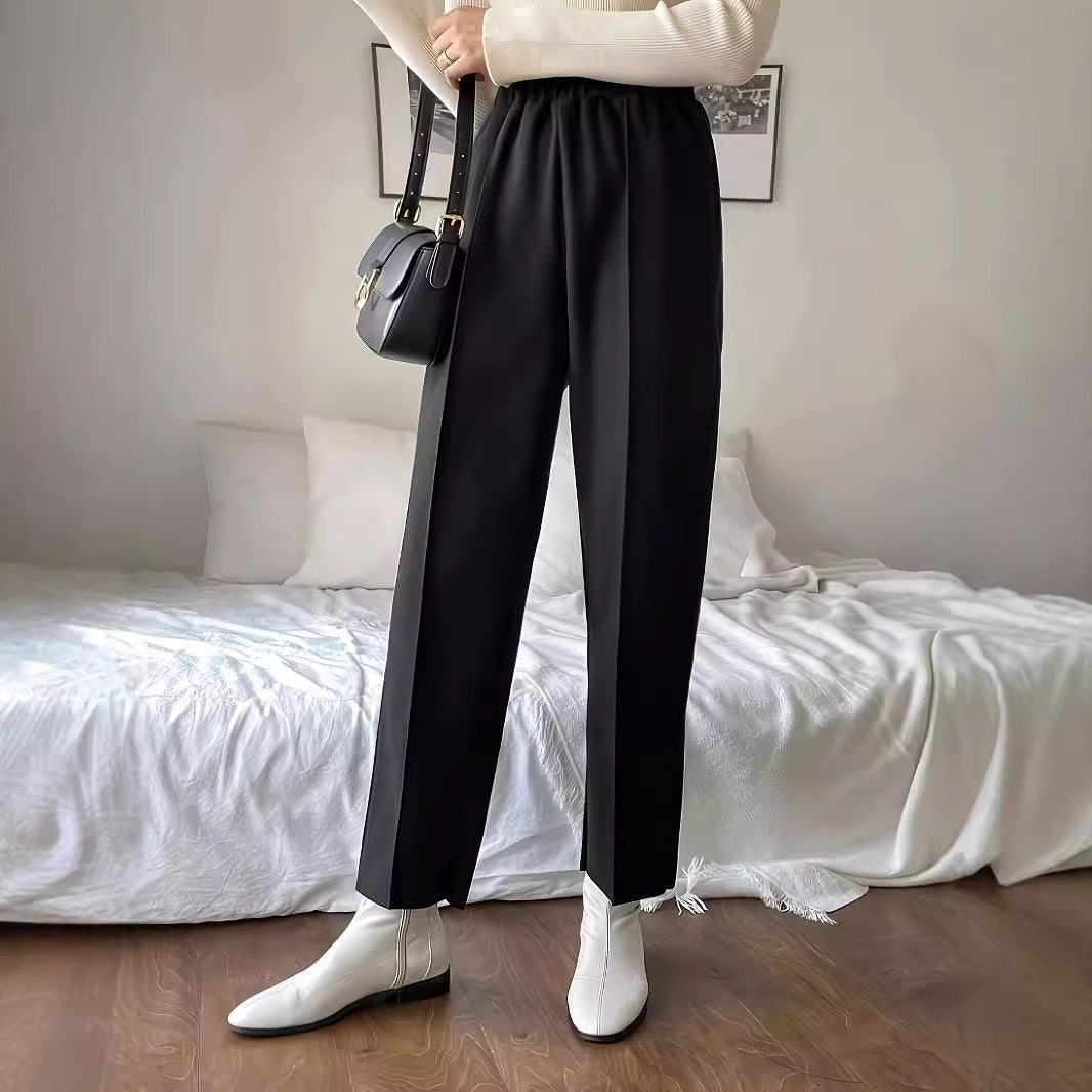 Casual Pants Women Sweatpants Straight Women Pants High Waist Narrow Version Ankle Banded Pants Draping Effect Trousers Sports Pants