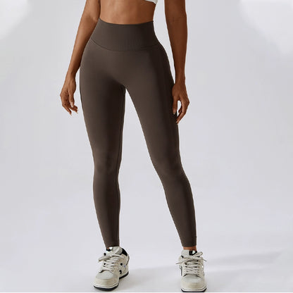 Pantalon de fitness sans couture européen et américain pour le levage des fesses, tenue du ventre, taille haute, pantalon de yoga, pantalon court serré, cyclisme, course à pied, pantalon de survêtement