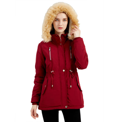 Automne Hiver Femmes Vêtements Épais Manteau En Coton Rembourré En Peau D'agneau Femmes Lâche Femmes Vêtements En Coton Chapeau Amovible Manteau Rembourré En Polaire