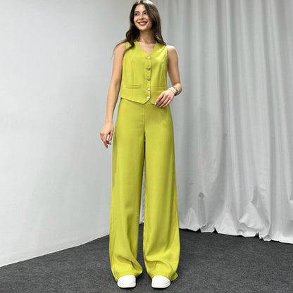 Traje de verano, pantalones de mujer, traje informal de dos piezas para mujer de alto grado, verano