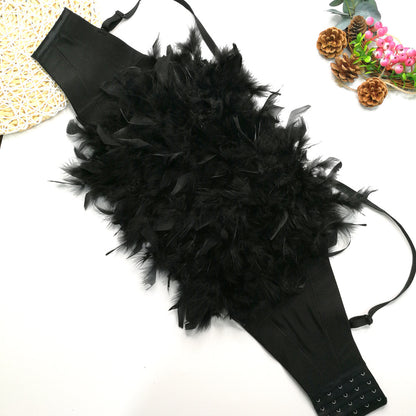 Colorful Feather Sling Tops Outerwear Underwear Free Bar Nightclub Dancing Bra Sexy Chicken Feather Tube Top Women