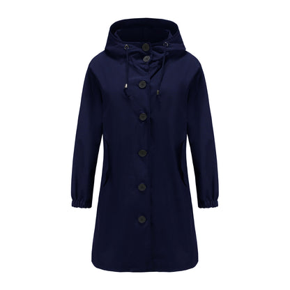 Autumn Winter Waterproof Anorak Women Casual Long Coat Women Loose Plus Size Outdoor Trench Coat