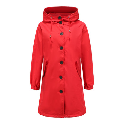 Autumn Winter Waterproof Anorak Women Casual Long Coat Women Loose Plus Size Outdoor Trench Coat