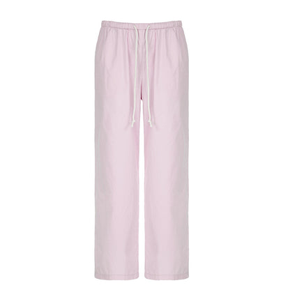 Salopette tissée rose à taille élastique à la mode High Street, pantalon décontracté sexy à taille basse pour l'été