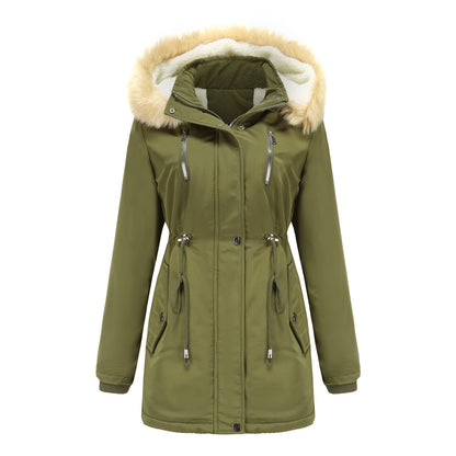 Automne Hiver Femmes Vêtements Épais Manteau En Coton Rembourré En Peau D'agneau Femmes Lâche Femmes Vêtements En Coton Chapeau Amovible Manteau Rembourré En Polaire