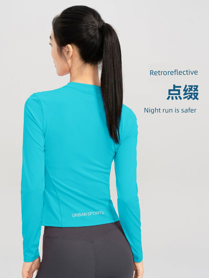 Women's Long-Sleeved Spring and Summer Sports Top Slim Fit and Quick-Drying