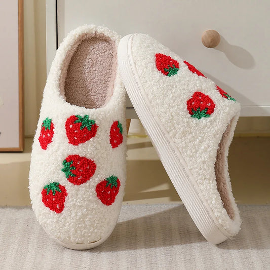 Zapatillas de casa cálidas de invierno, felpa corta para niñas y mujeres, lindos y suaves zapatos de algodón para dormitorio y hogar