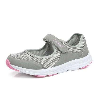 Zapatos informales de verano para mujer, zapatillas suaves y portátiles, zapatos para caminar, suelas planas para mujer, zapatos blancos transpirables sin cordones