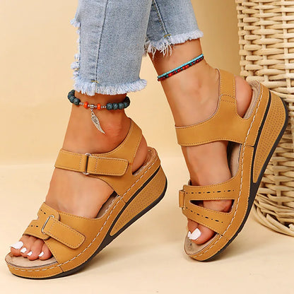 Women Sandals Soft Bottom Wedge Heels Sandals Summer Shoes Women Platform Sandalias Mujer Elegant Wedges Shoes For Women Tacon