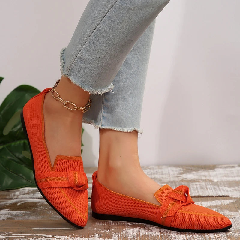 Zapatos planos de Ballet para mujer, sandalias descalzas con punta puntiaguda, tacón bajo informal, marca , novedad en mariposa