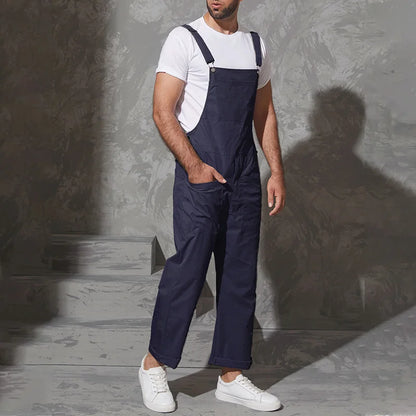 Mode hommes bavoir pantalon solide combinaisons fermeture éclair Streetwear 2023 Joggers Multi poches bretelles décontractées Cargo salopette hommes INCERUN