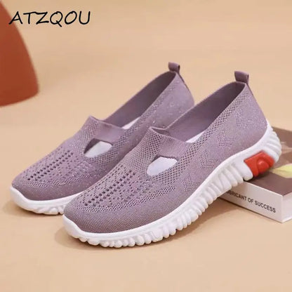 Zapatillas de deporte de verano para mujer, zapatos informales de malla, mocasines suaves, zapatos para caminar con parte inferior, calzado ligero y cómodo para mamá, zapatos planos para mujer