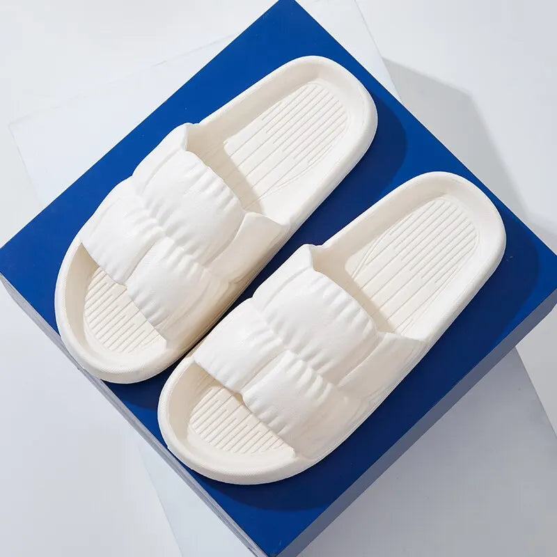 2023 zapatillas de nube de suela blanda para mujer, sandalias de playa para interiores y exteriores con plataforma gruesa, chanclas antideslizantes de EVA de verano