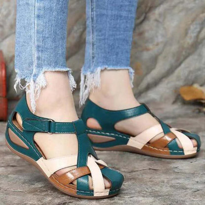 Women Sandals Soft Boottom Low Heels Summer Shoes For Women Mix Color Heeled Sandals Summer Women's Shoes Heel Footwear Female