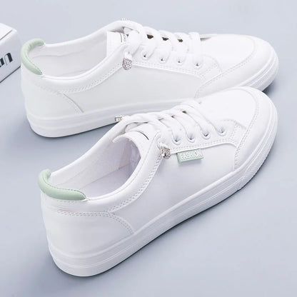 2023 zapatillas de deporte para mujer, zapatos vulcanizados, zapatos planos transpirables de primavera y otoño, zapatos de malla de Color sólido, zapatos blancos informales para mujer joven