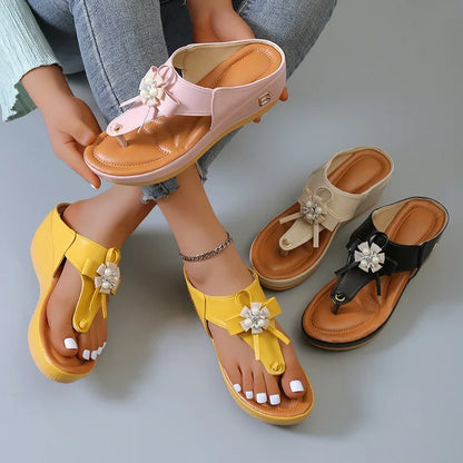 Summer Sandals Women 2024 Big Size Platform Wedges Sandals Slippers Non-Slip Open Toe Flip Flops Ladies Comfortable Beach Shoes