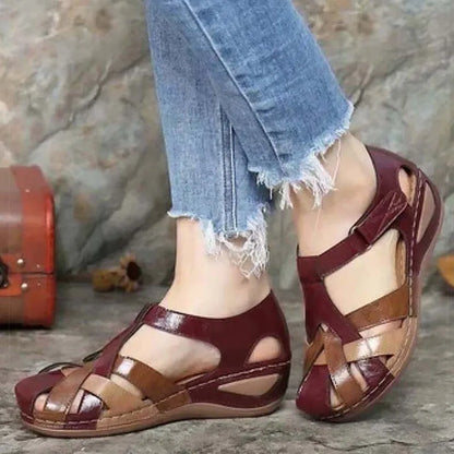 Sandalias de mujer, zapatos suaves de verano para mujer, Sandalias de tacón bajo, zapatos de tacón elegantes de verano para mujer, calzado de tacón ligero para mujer