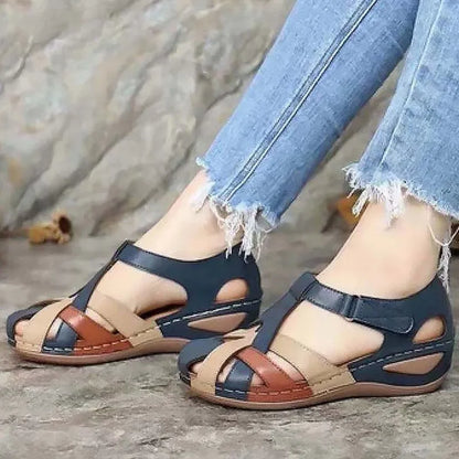 Sandalias de mujer, zapatos suaves de verano para mujer, Sandalias de tacón bajo, zapatos de tacón elegantes de verano para mujer, calzado de tacón ligero para mujer