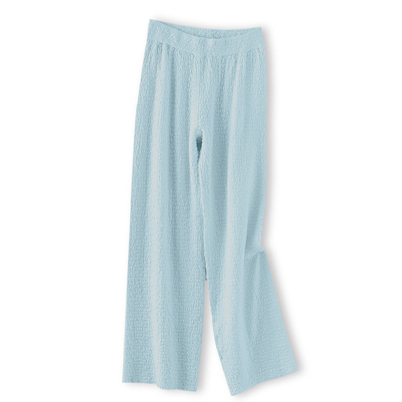 Women's Knitted Wool Drape Wide Leg Pants