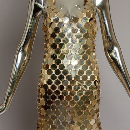 Women's Metal Stitching Fish Scale Dress