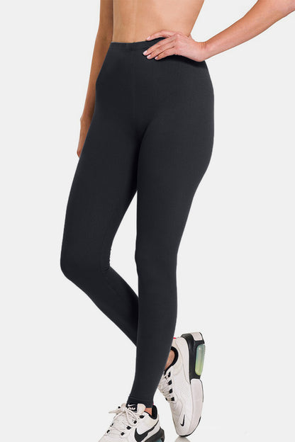 Leggings Zenana Premium de microfibra de cintura alta