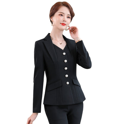 Women's Simple Solid Color Suit Trousers Suit