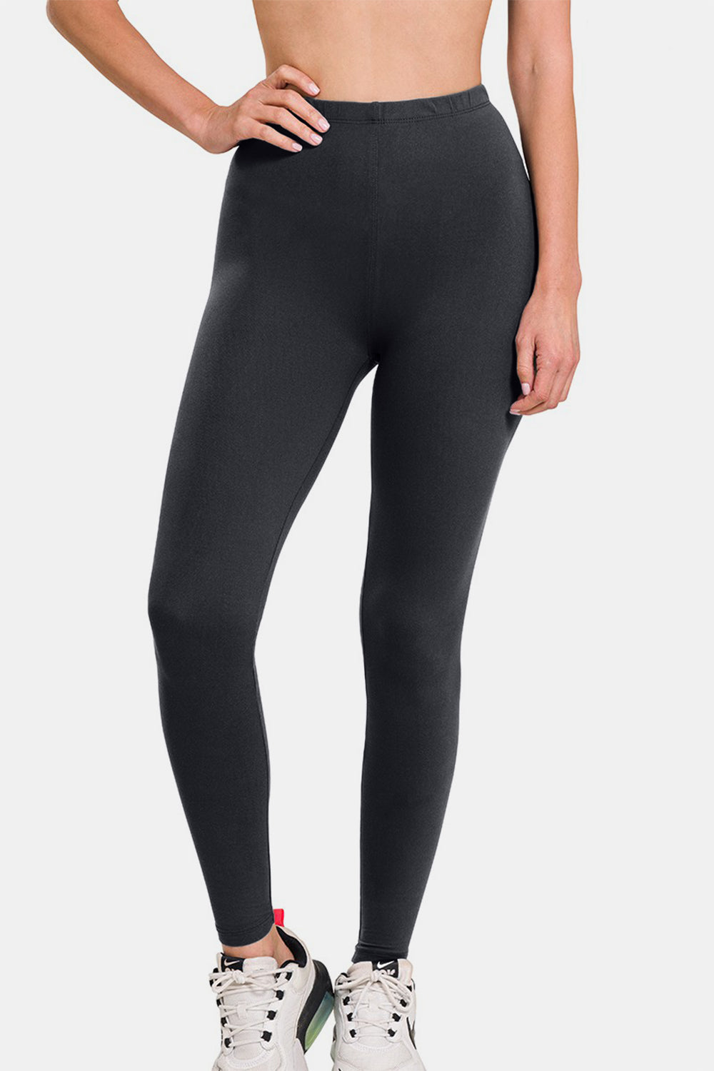 Leggings Zenana Premium de microfibra de cintura alta