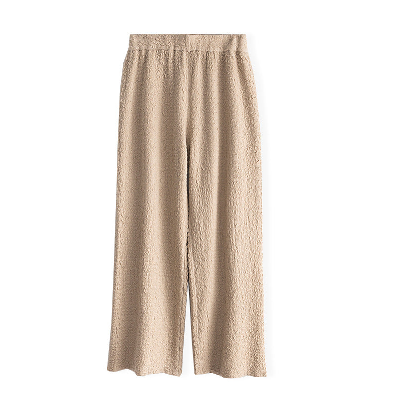 Women's Knitted Wool Drape Wide Leg Pants