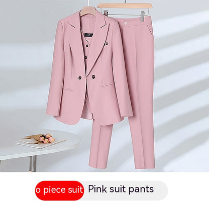 Women's President Small Suit Autumn And Winter Elegant Outfit Suit Vest Three-piece Suit