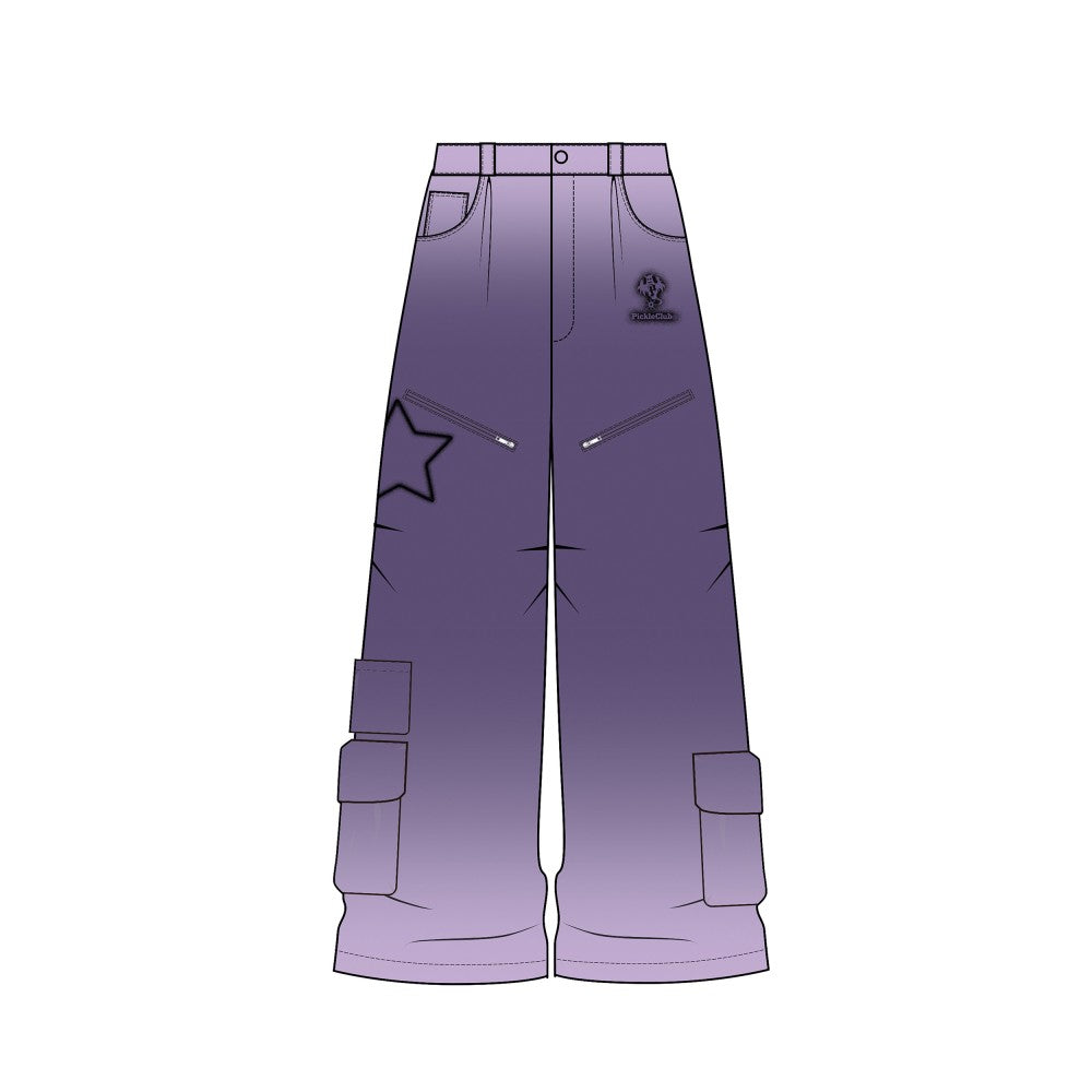 Chaopai Purple Straight Leg Wide Leg Pants