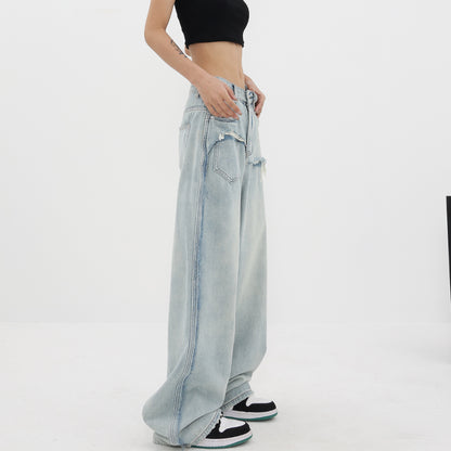 Women's Vintage High-waisted Straight Leg Jeans