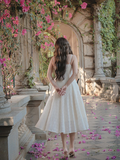 Vestido blanco con tirantes de cuento de hadas Chubby